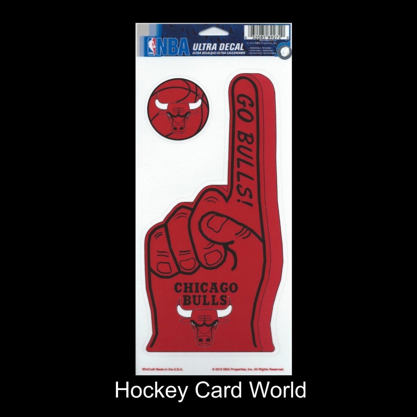 Chicago Bulls Multi-Use Decal/Sticker 2 Pack Finger/Ball NBA 4"x 9" Image 1