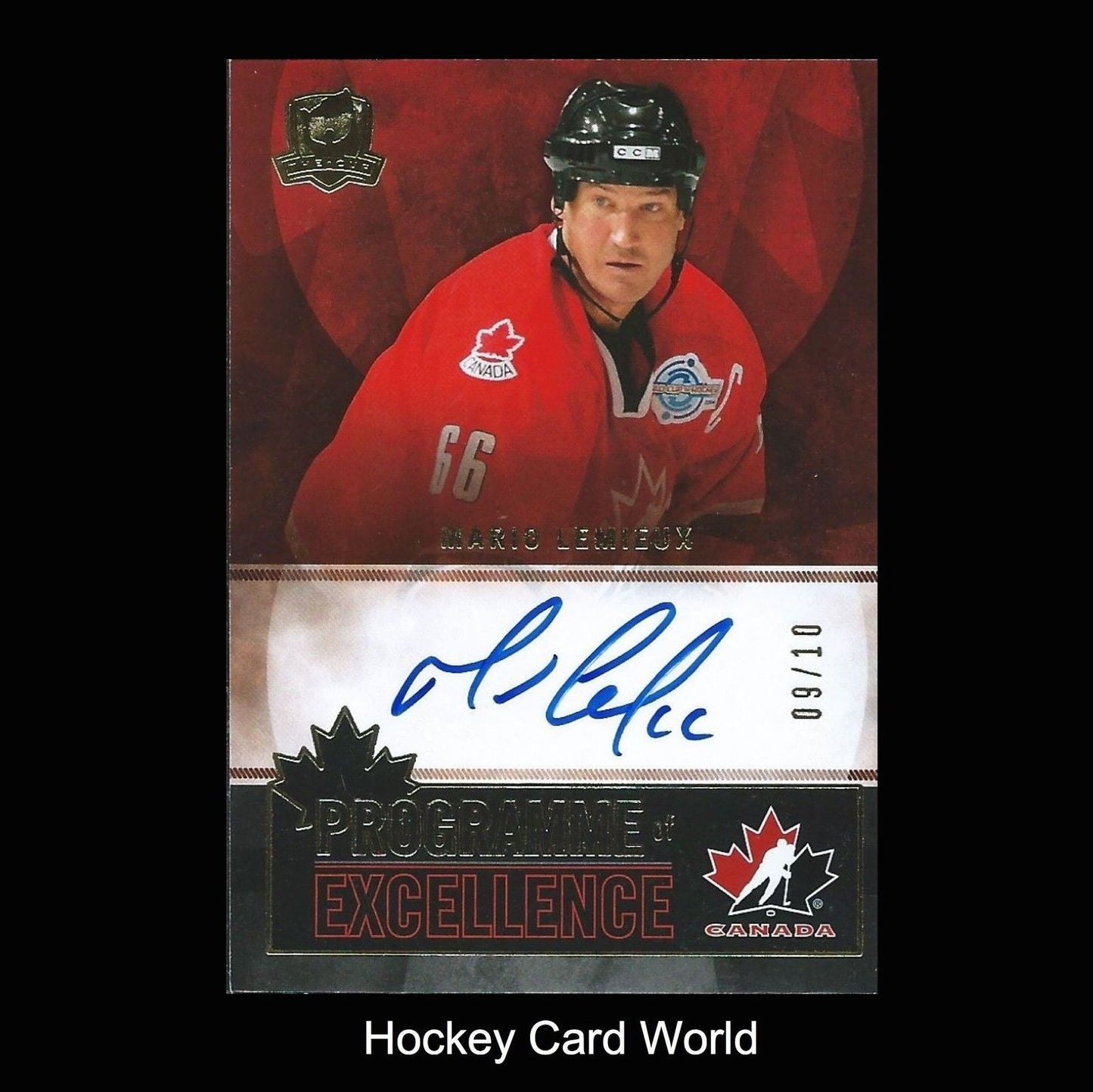 2012-13 The Cup Programme of Excellence MARIO LEMIEUX 9/10 Auto Signature