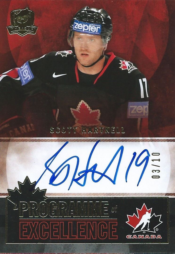 2012-13 The Cup Programme of Excellence SCOTT HARTNELL 3/10 Auto Signature Image 1