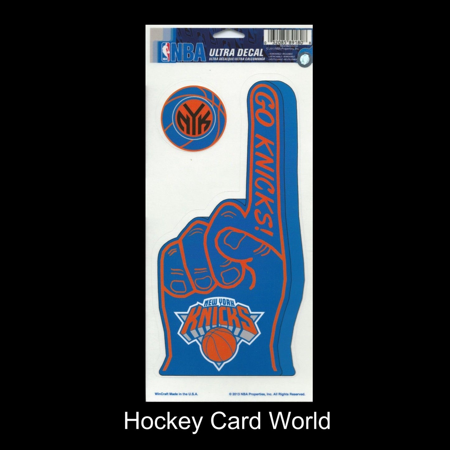 New York Nicks Multi-Use Decal/Sticker 2 Pack Finger/Ball NBA 4"x 9" Image 1