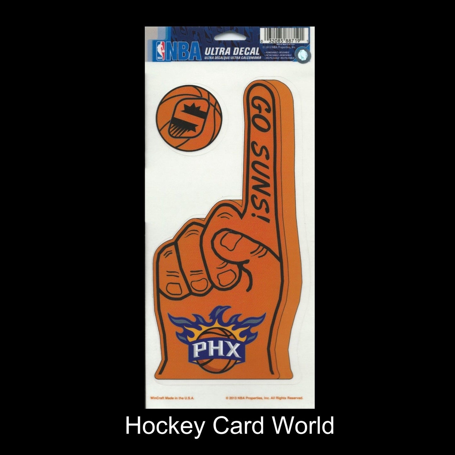 Phoenix Suns Multi-Use Decal/Sticker 2 Pack Finger/Ball NBA 4"x 9" Image 1