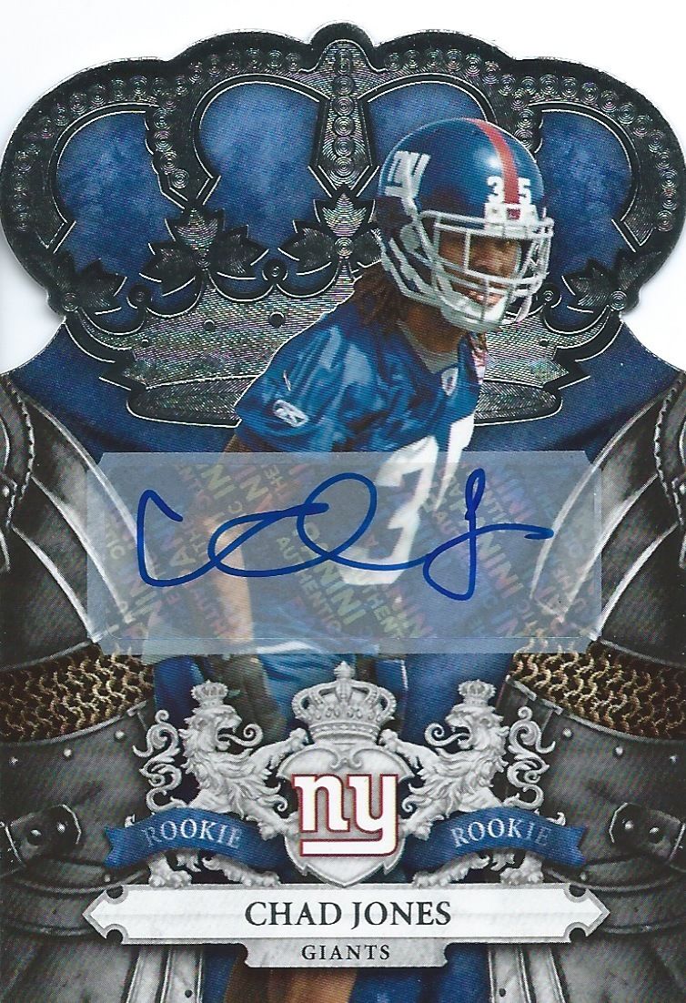 2010 Crown Royale Autographs CHAD JONES 100/249 Auto Panini Giants 01044 Image 1