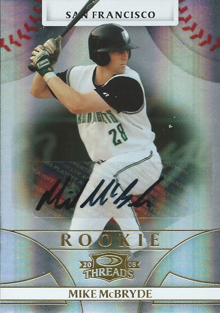 2008 Donruss Threads Gold MIKE McBRYDE 73/100 Auto Signatures 01499 Image 1