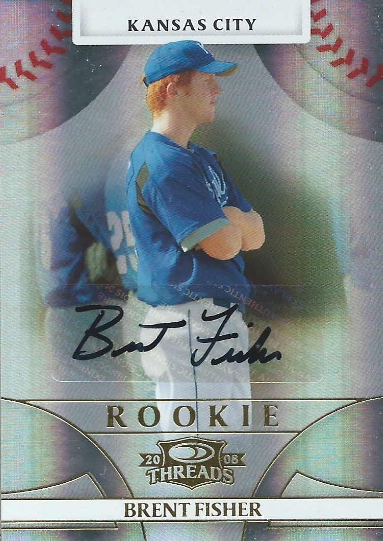 2008 Donruss Threads Gold BRENT FISHER 34/100 Auto Signatures 01495 Image 1