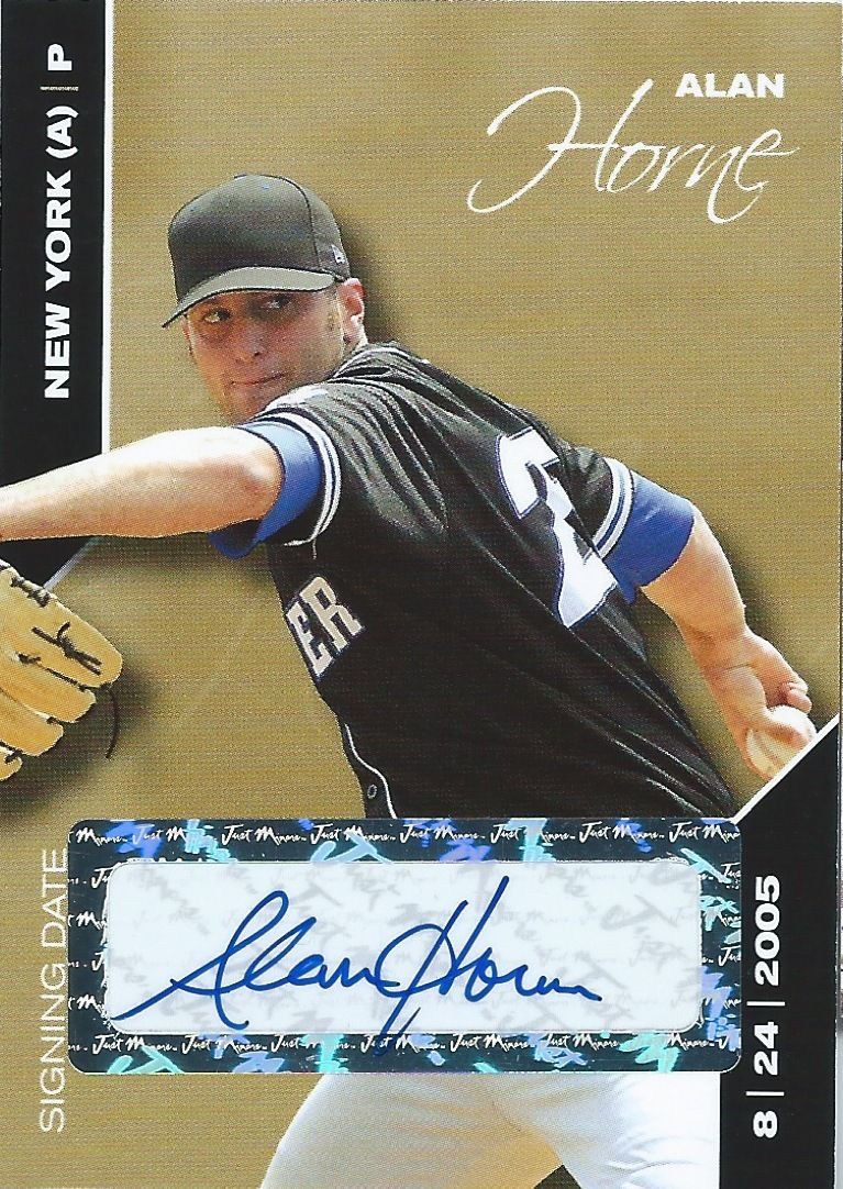 2008 Just Minors Autographs Gold ALAN HORNE 1/50 Auto New York Image 1