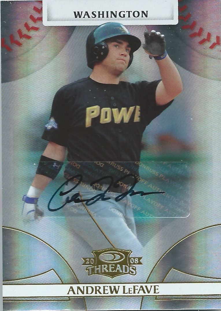 2008 Donruss Threads Gold ANDREW LEFAVE 906/975 Auto Signatures 01512