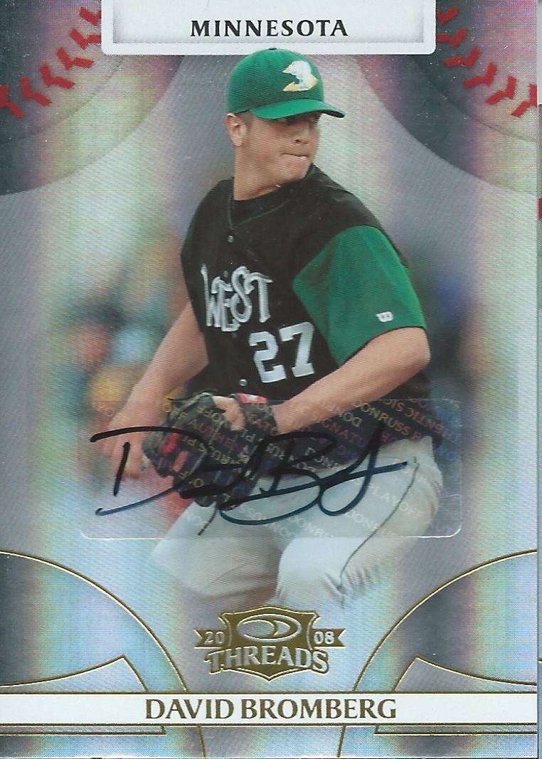 2008 Donruss Threads Gold DAVID BROMBERG 166/999 Auto Signatures 01502 Image 1