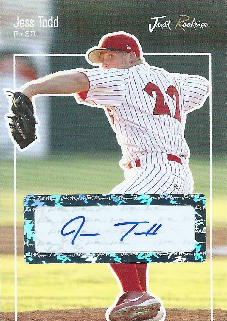 2007 Just Rookies Autographs JESS TODD Auto MLB Baseball St.Louis Image 1