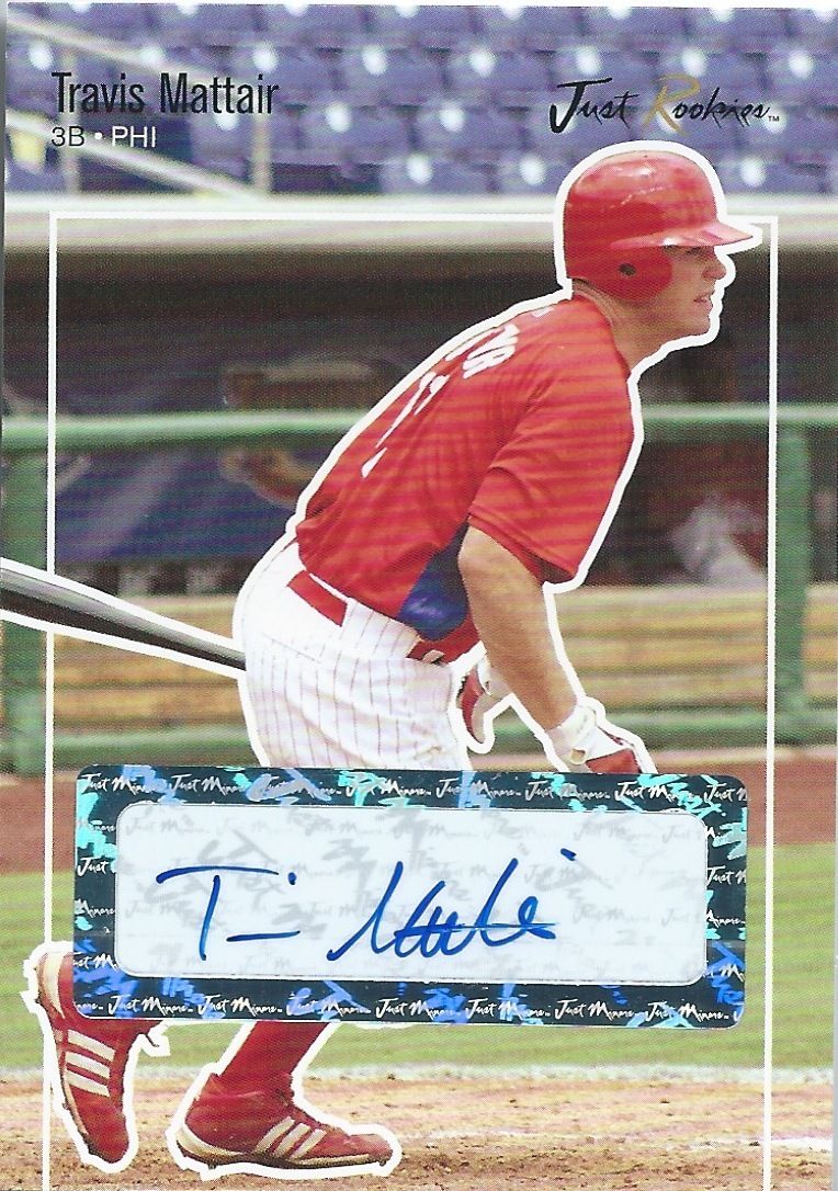 2007 Just Rookies Autographs TRAVIS MATTAIR Auto MLB Baseball 01519 Image 1