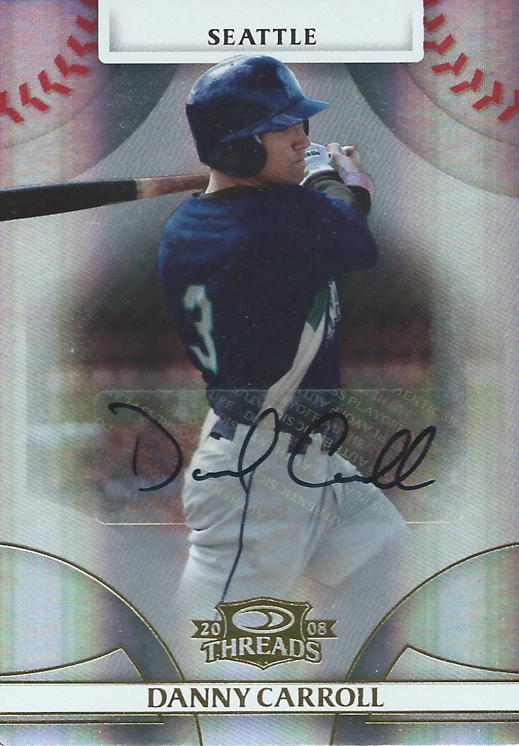 2008 Donruss Threads Gold DANNY CARROLL #/999 Auto Signatures 01500 Image 1