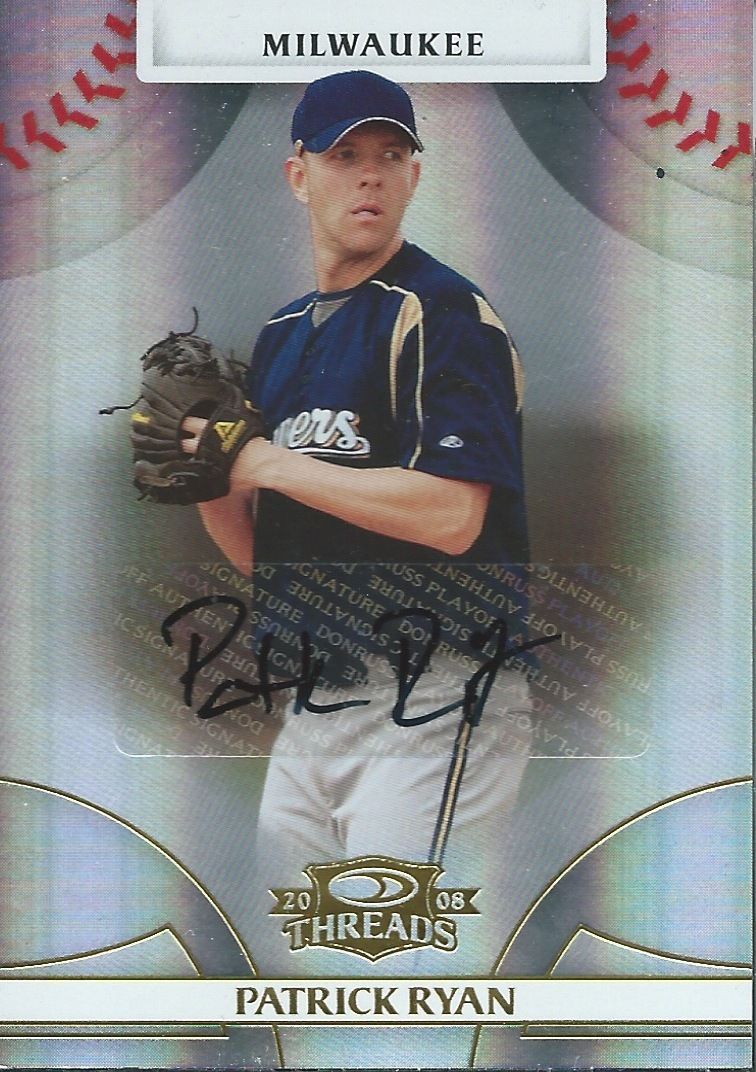 2008 Donruss Threads Gold PATRICK RYAN #/499 Auto Signatures 01501 Image 1