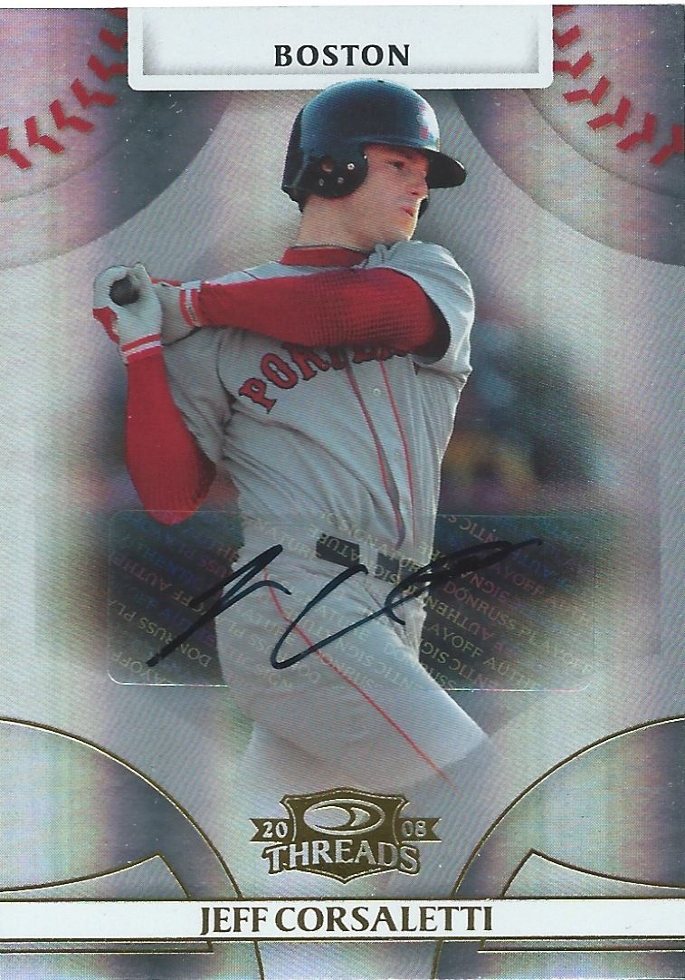 2008 Donruss Threads Gold JEFF CORSALETTI #/975 Auto Signatures Image 1