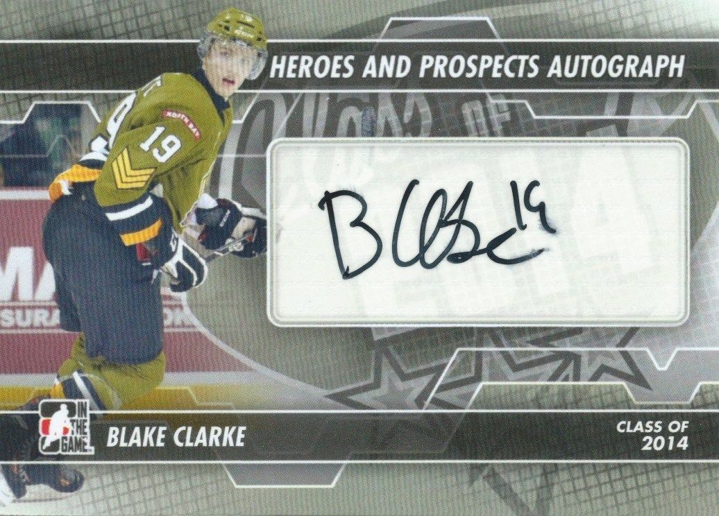 2013-14 ITG Heroes and Prospects BLAKE CLARKE Autograph Auto 00444 Image 1