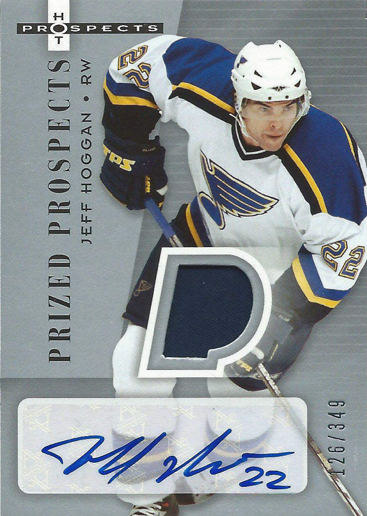 2005-06 Hot Prospects JEFF HOGGAN 126/349 Rookie Autograph Patch 01651