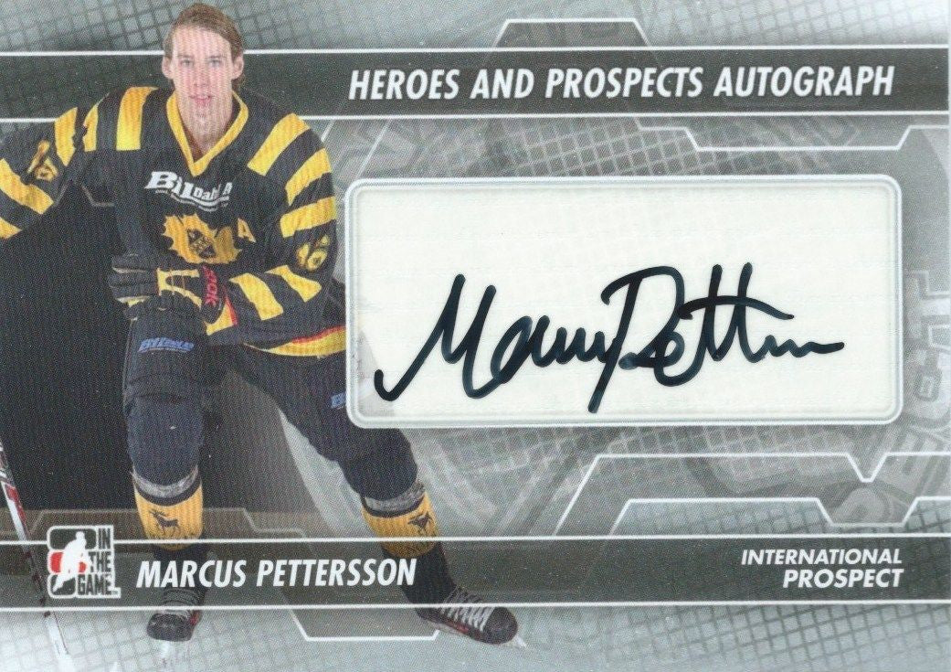 2013-14 ITG Heroes and Prospects MARCUS PETTERSSON Autograph Auto 00442