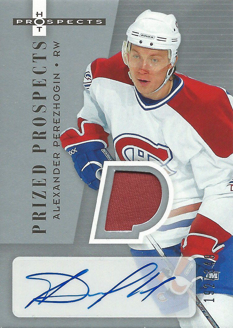 2005-06 Hot Prospects ALEXANDER PEREZHOGIN /349 Rookie Auto Patch 01653