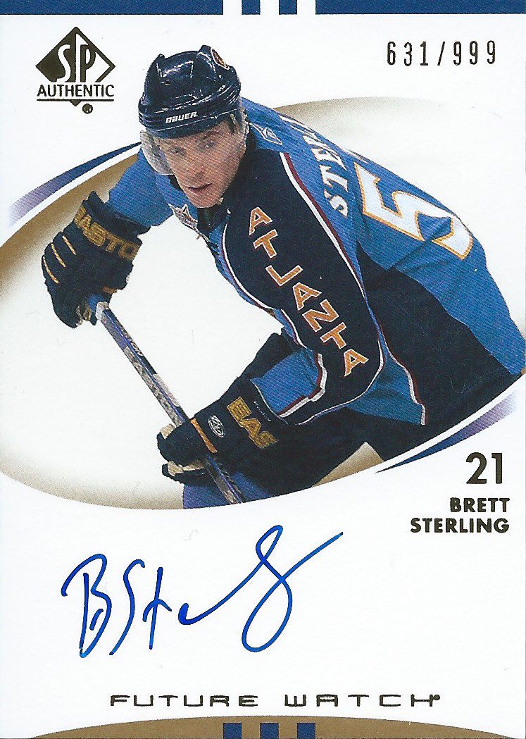 2007-08 SP Authentic BRETT STERLING Auto RC 631/999 Upper Deck UD 01675 Image 1