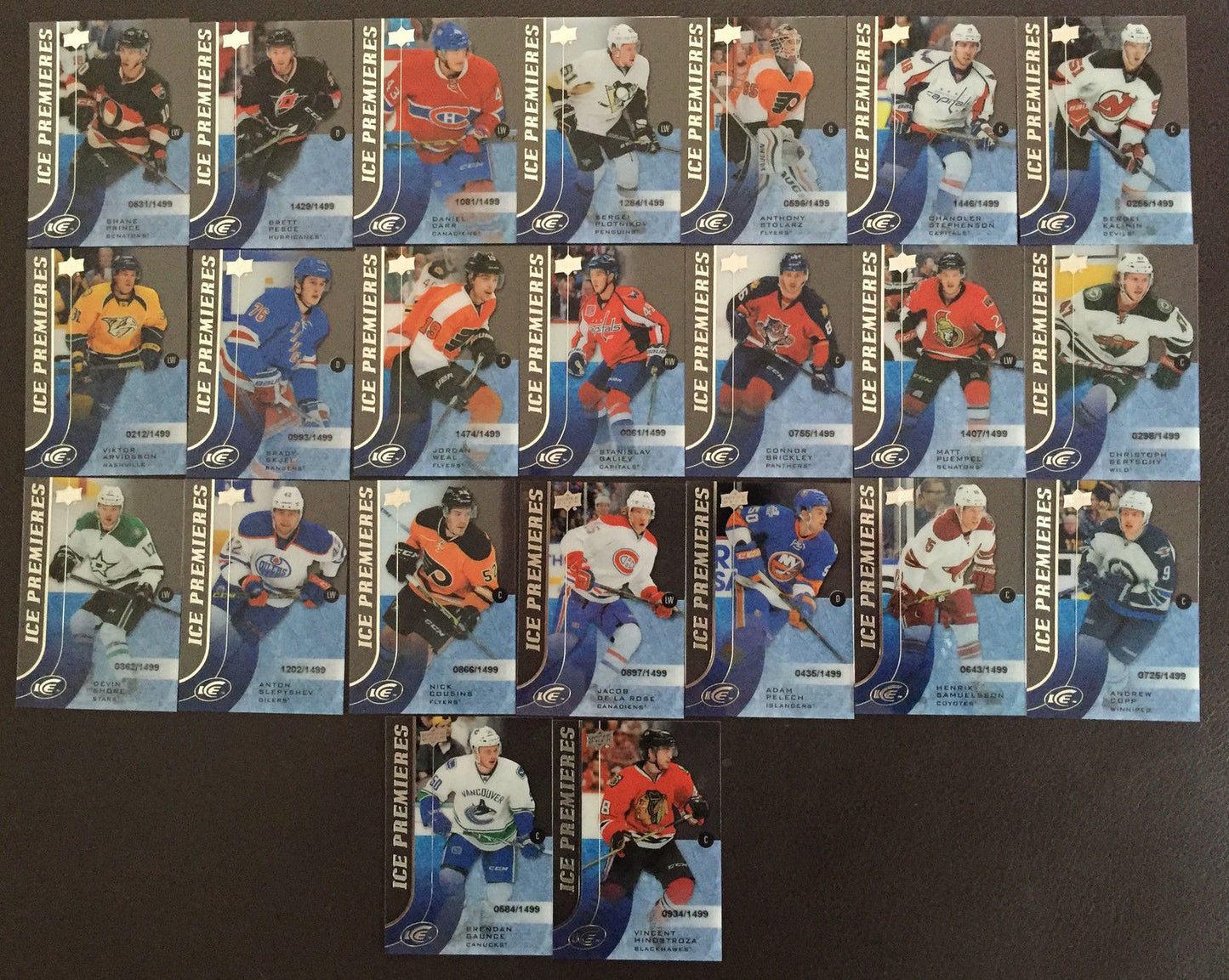 2015-16 Upper Deck Ice Premiers Rookie Set 101-160 Numbered /1999 /1499