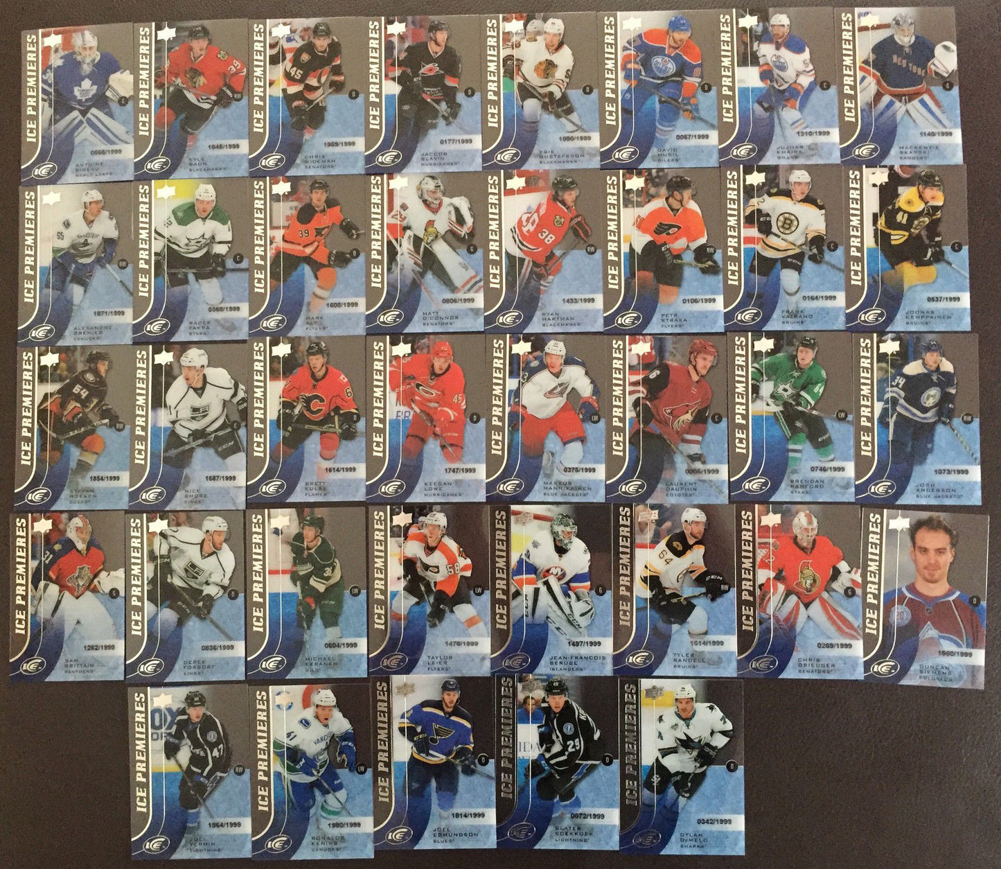 2015-16 Upper Deck Ice Premiers Rookie Set 101-160 Numbered /1999 /1499