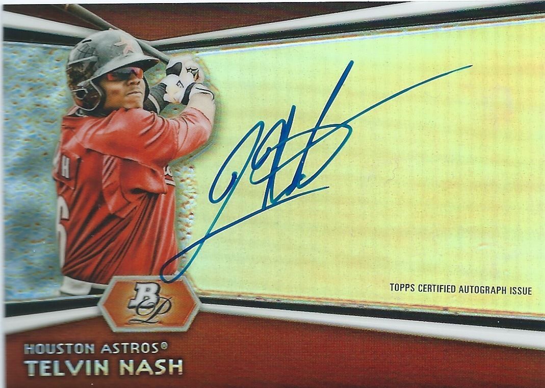 2012 Bowman Platinum TELVIN NASH Prospect Autographs Auto Houston 01280 Image 1