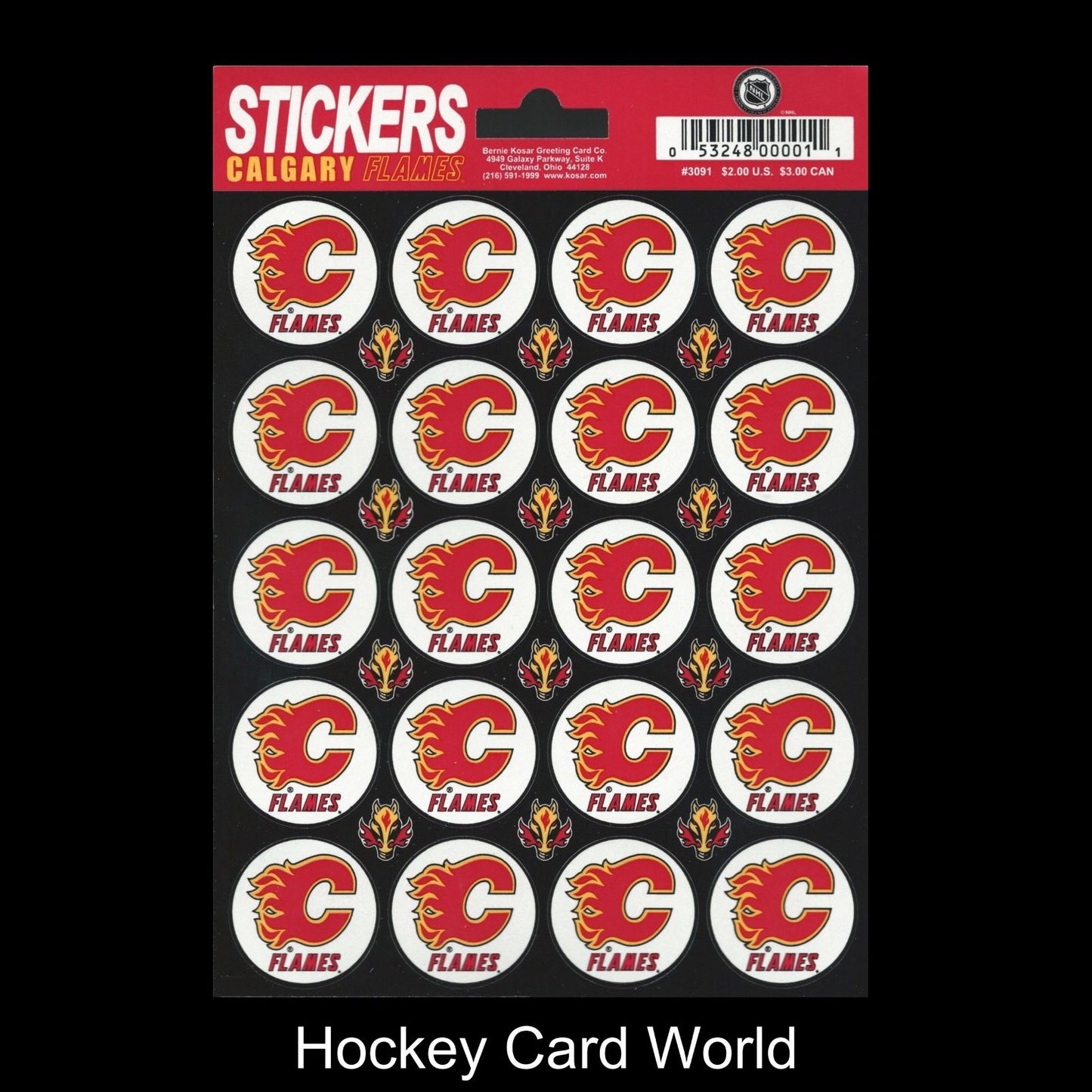 Calgary Flames Logo Sticker Sheet 5"x7" Decals Licensed - 20 Logos Image 1
