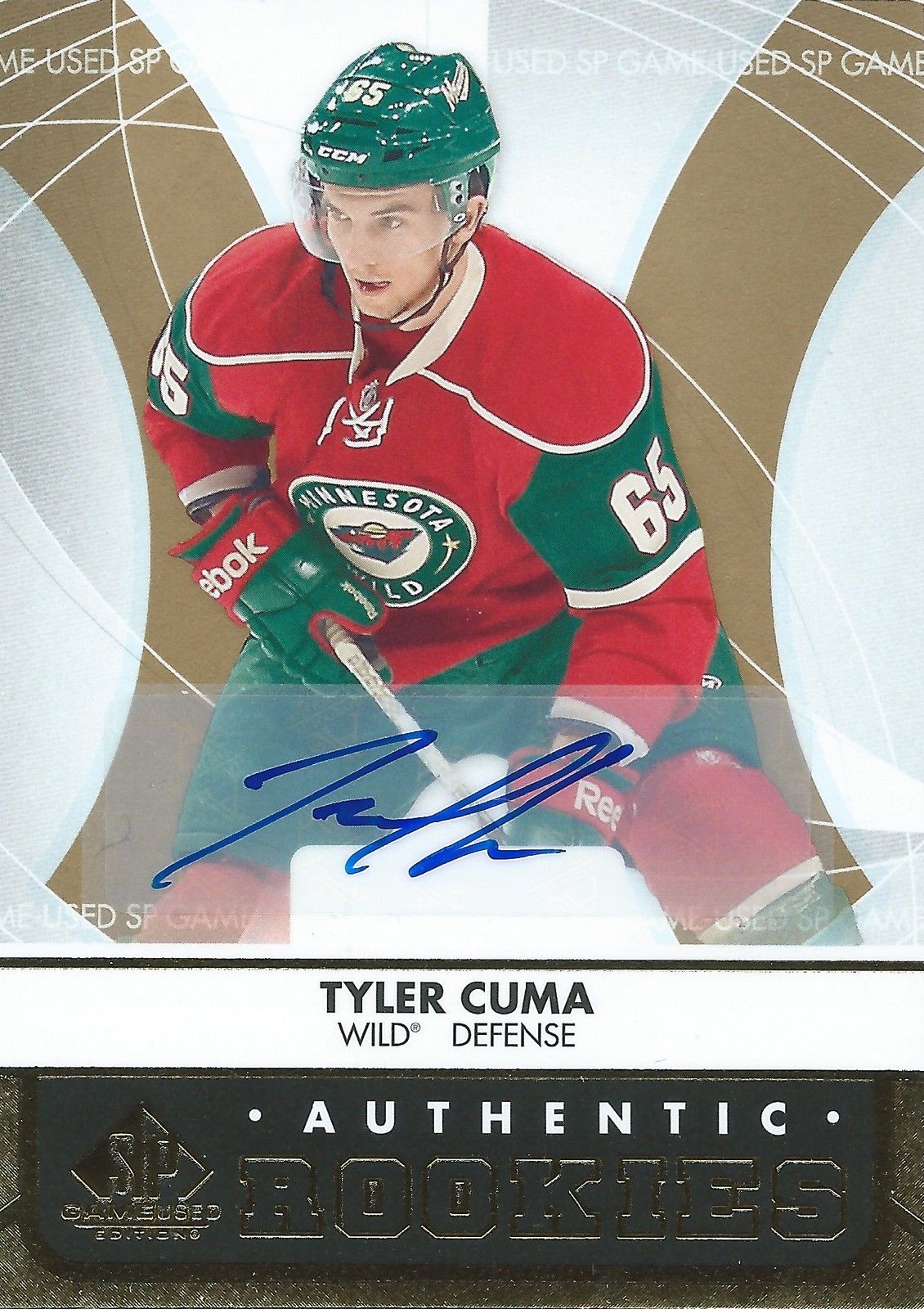 2012-13 SP Game Used Gold TYLER CUMA Auto Rookie Minnesota Wild 00669 Image 1