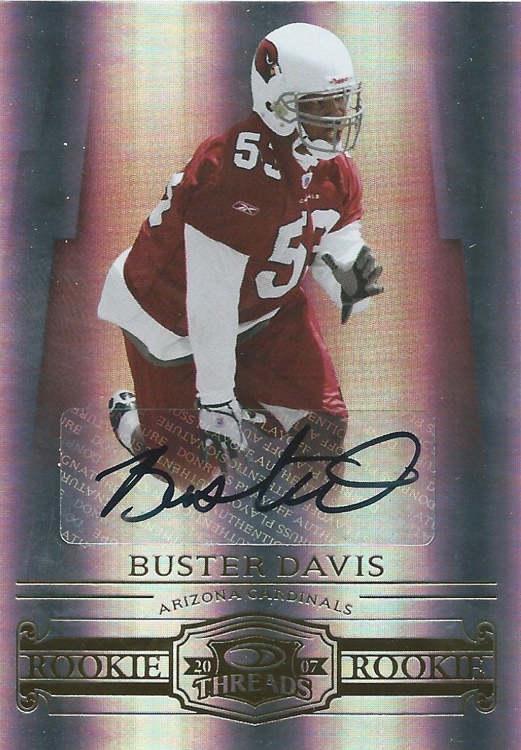 2007 Donruss Threads Rookie BUSTER DAVIS 115/250 Auto Autographs NFL 01047 Image 1