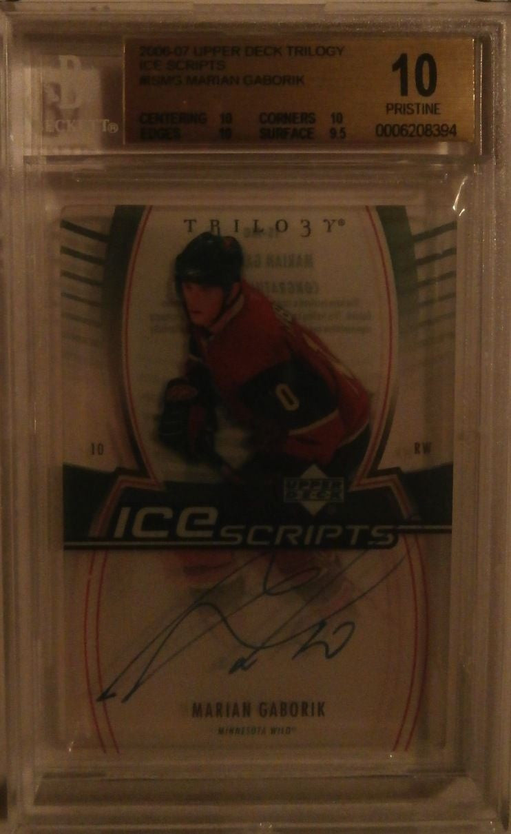 2006-07 UD Trilogy MARIAN GABORIK Auto BGS 10 Pristine Ice Scripts 10 Auto