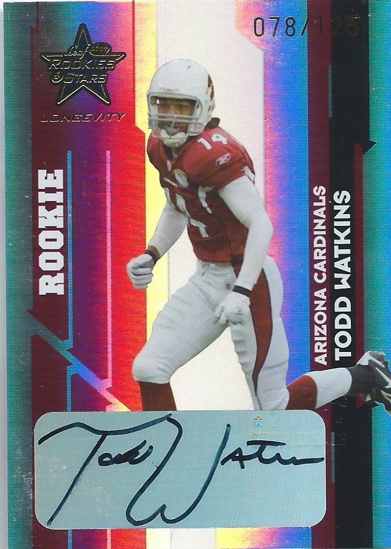 2006 Leaf rookie and Stars Longevity RC TODD WATKINS 78/125 Rookie 01038 Image 1