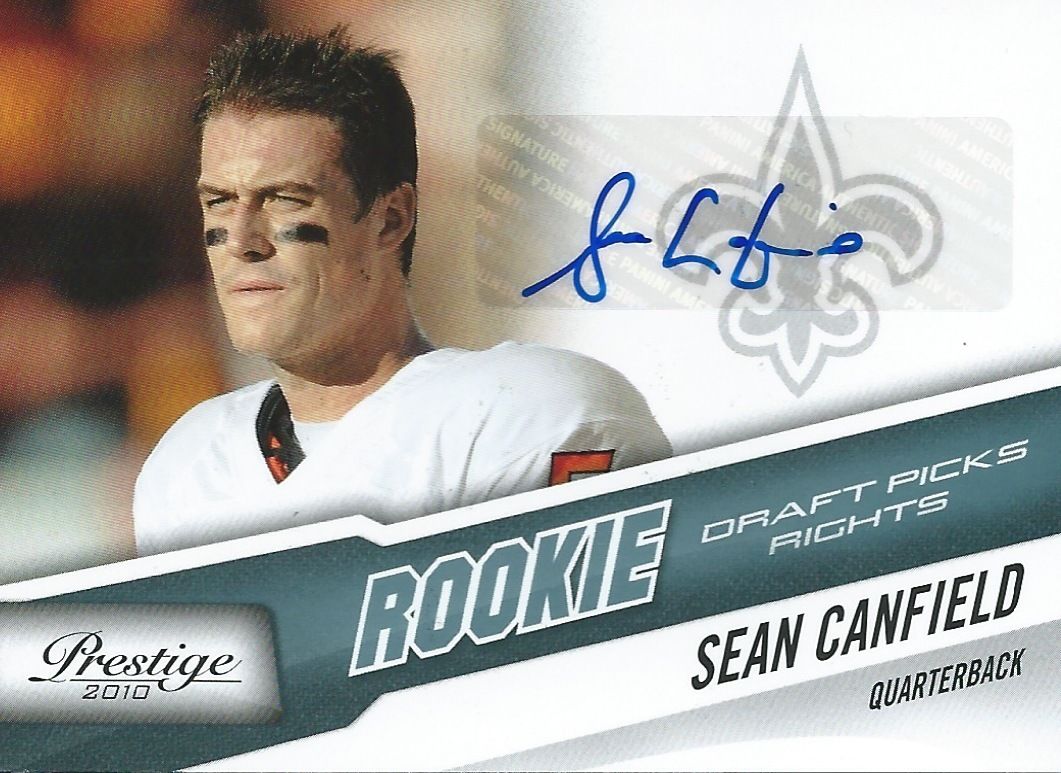 2010 Prestige Draft Picks Rights Auto SEAN CANFIELD 420/999 01034 Image 1
