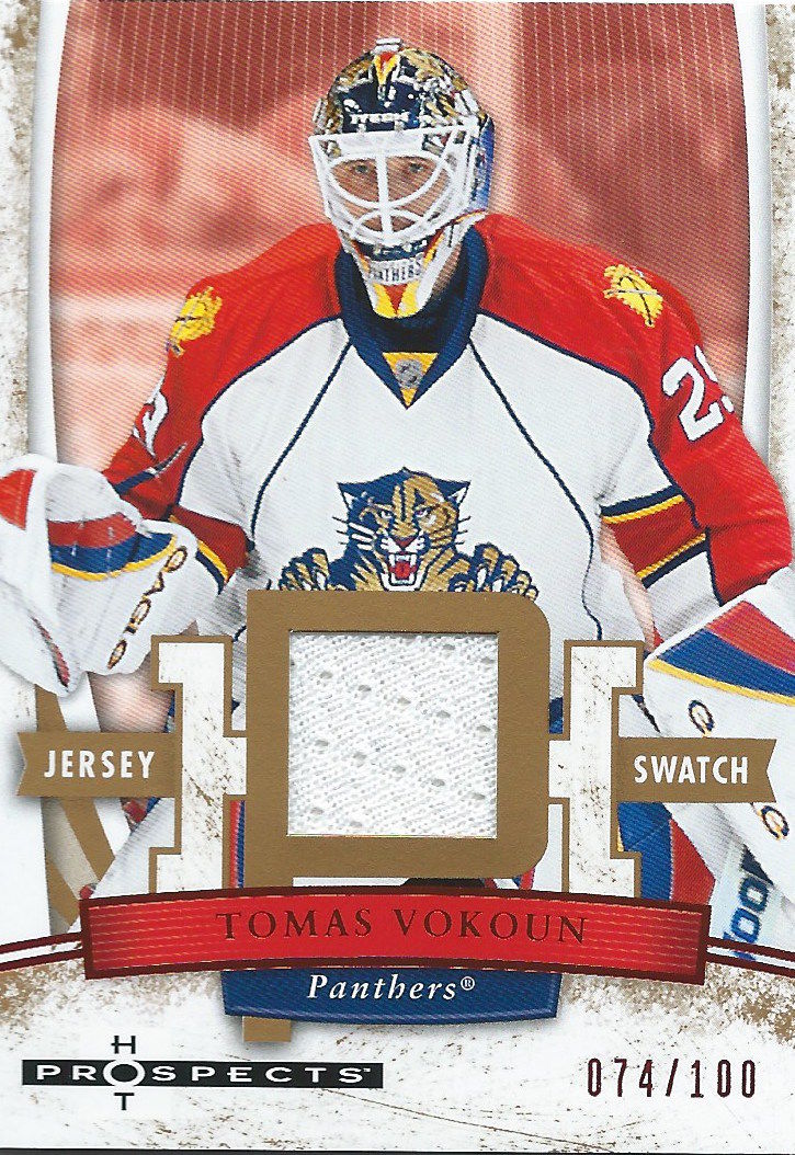 2007-08 Hot Prospects Red Hot TOMAS VOKOUN 74/100 Jersey NHL 01985 Image 1
