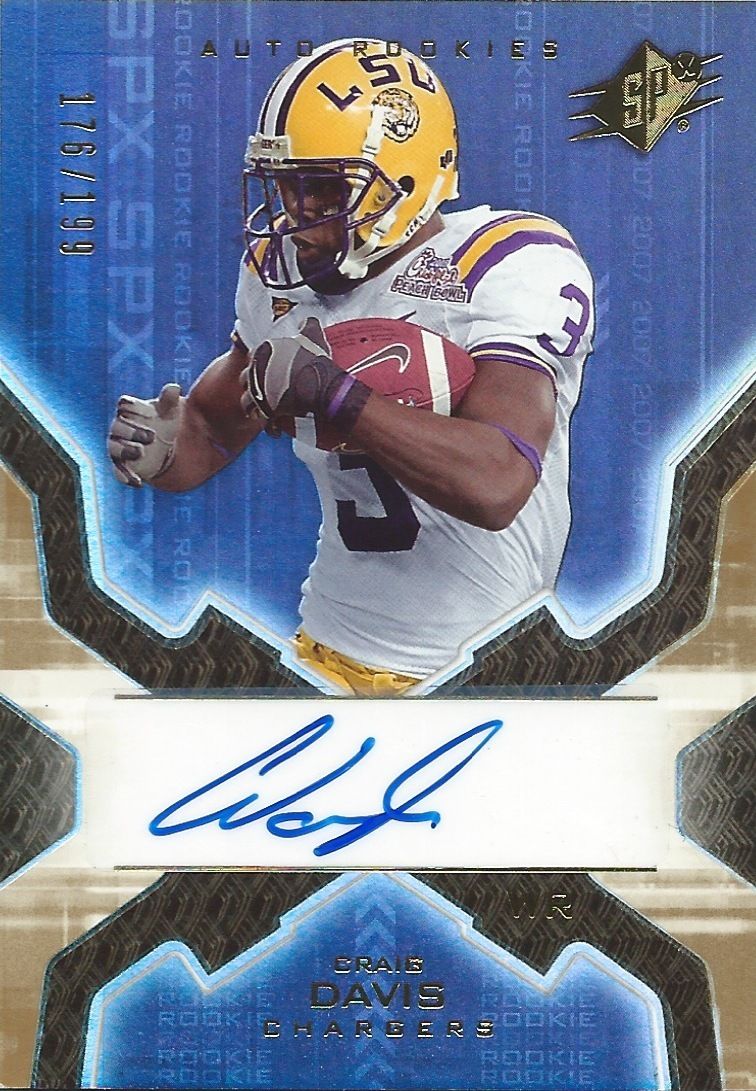 2007 SPX Gold Rookies $20 CRAIG SMITH 176/199 Auto Signature NFL RC 01035 Image 1