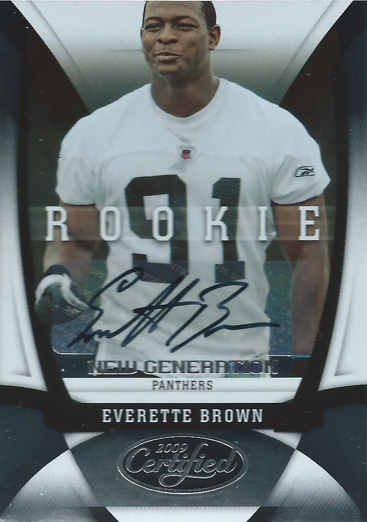 2009 Certified EVERETTE BROWN 194/299 Auto RC Rookie Donruss NFL 01025 Image 1