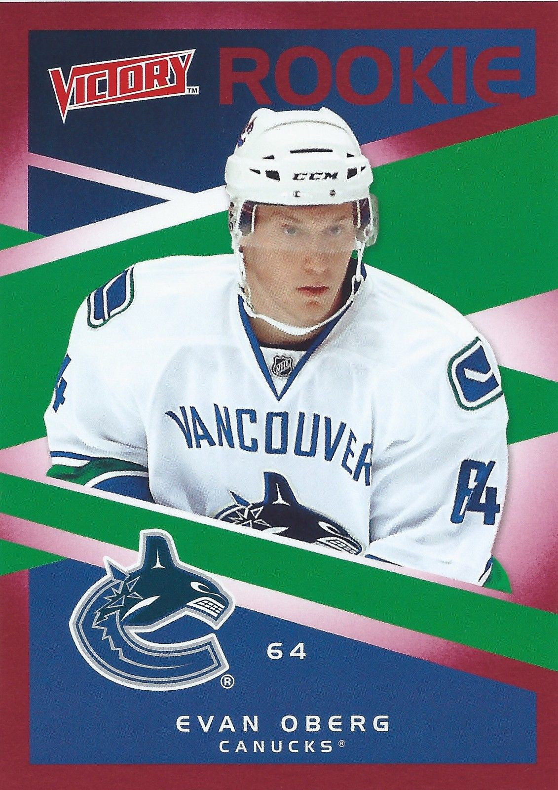 2010-11 Upper Deck Victory Red EVAN OBERG $15 Canucks Rookie UD RC 00883