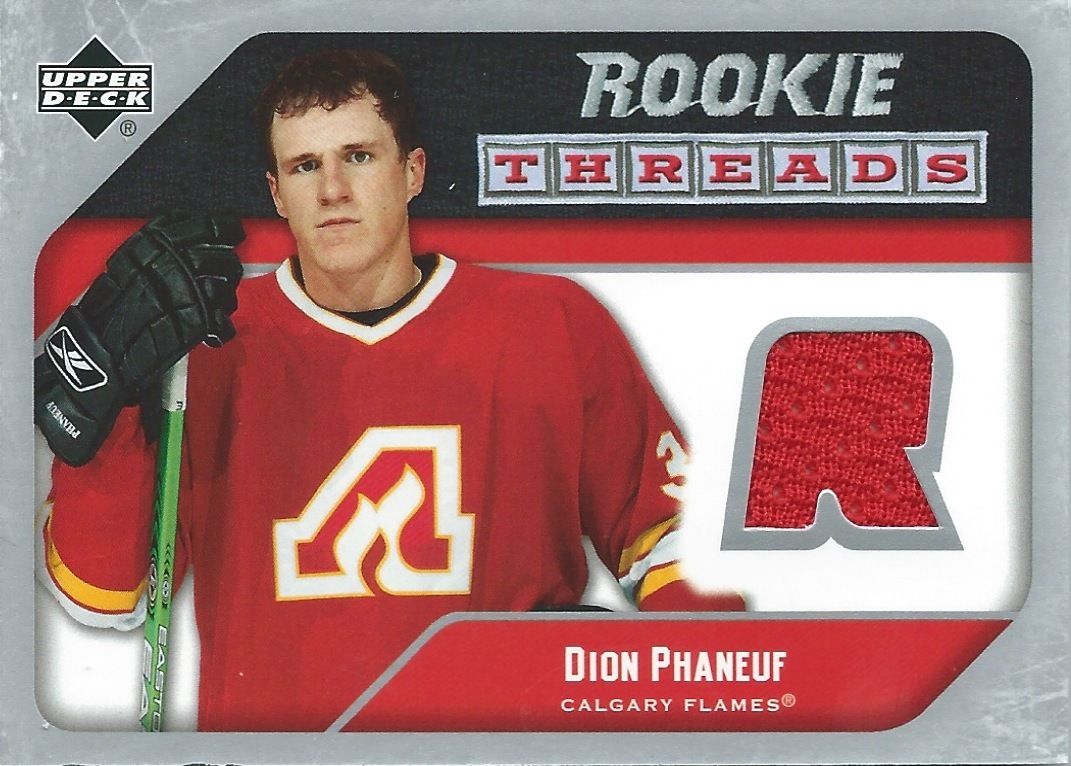 2005-06 Upper Deck Rookie Threads DION PHANEUF Red Jersey Leafs/Flames Image 1