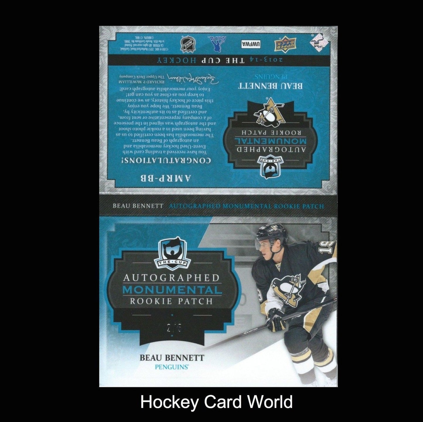 2013-14 The Cup Monumental BEAU BENNETT 2/5 Rookie Patch Auto UD Booklet