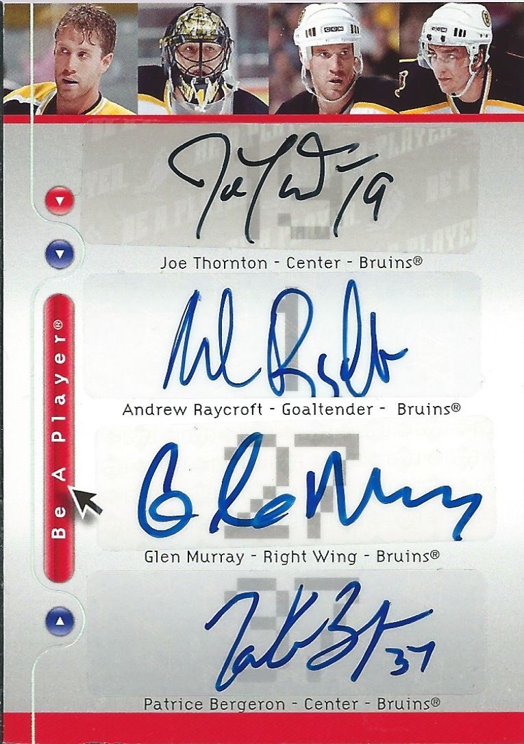 2005-06 BAP Quad Auto THORNTON / RAYCROFT / MURRAY / BERGERON Signature Image 1