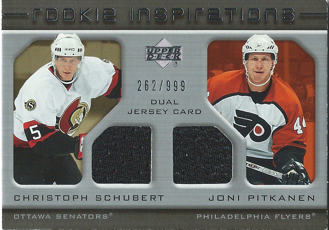 2005-06 Upper Deck Rookie Update SCHUBERT/PITKANEN Jersey 262/999 01658 Image 1