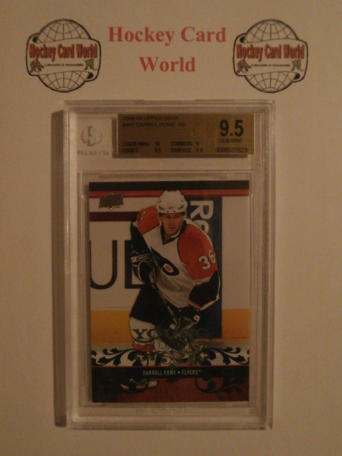2008-09 Upper Deck Young Guns DARREL POWE RC BGS 9.5 Philadelphia Flyers
