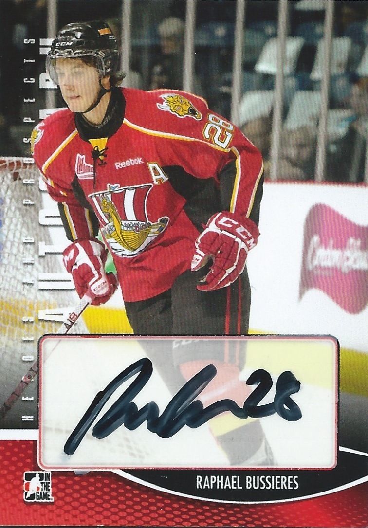 2012-13 ITG Heroes and Prospects RAPHAEL BUSSIERES Autographs Auto 00539 Image 1