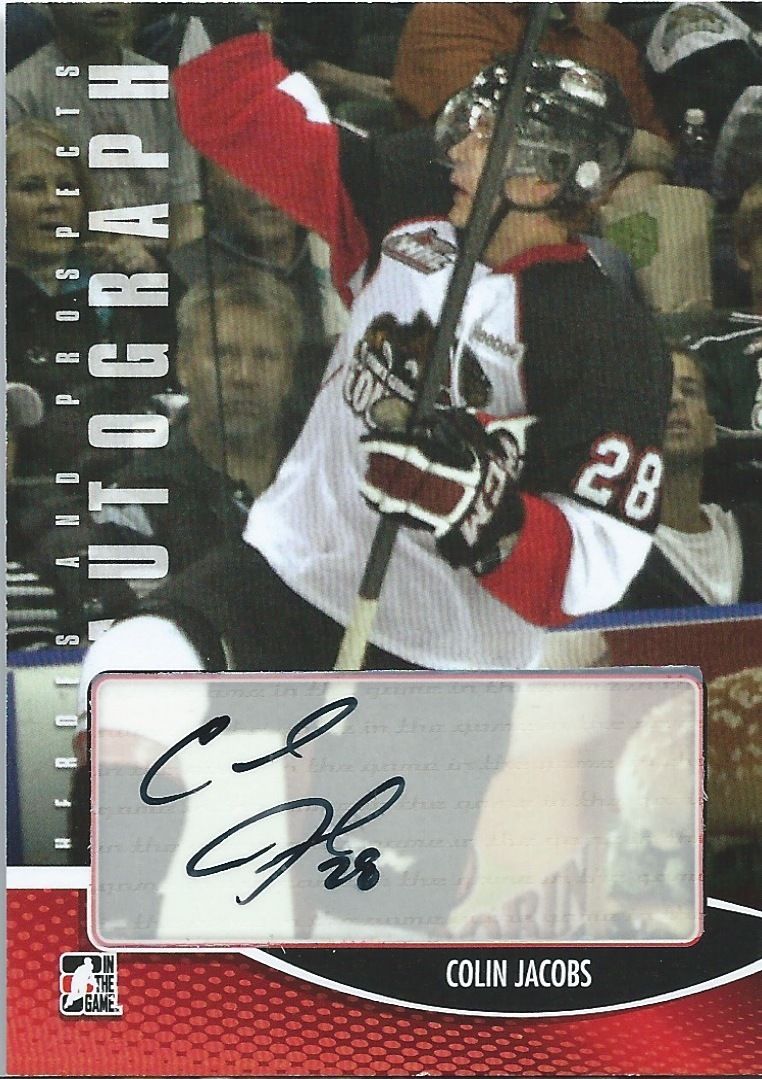 2012-13 ITG Heroes and Prospects COLIN JACOBS Autographs Auto 00540 Image 1