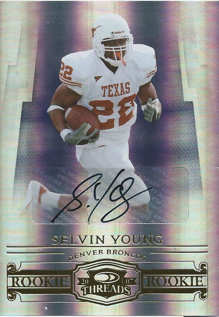 2007 Donruss Threads SELVIN YOUNG 280/999 Auto RC Rookie NFL 01078 Image 1