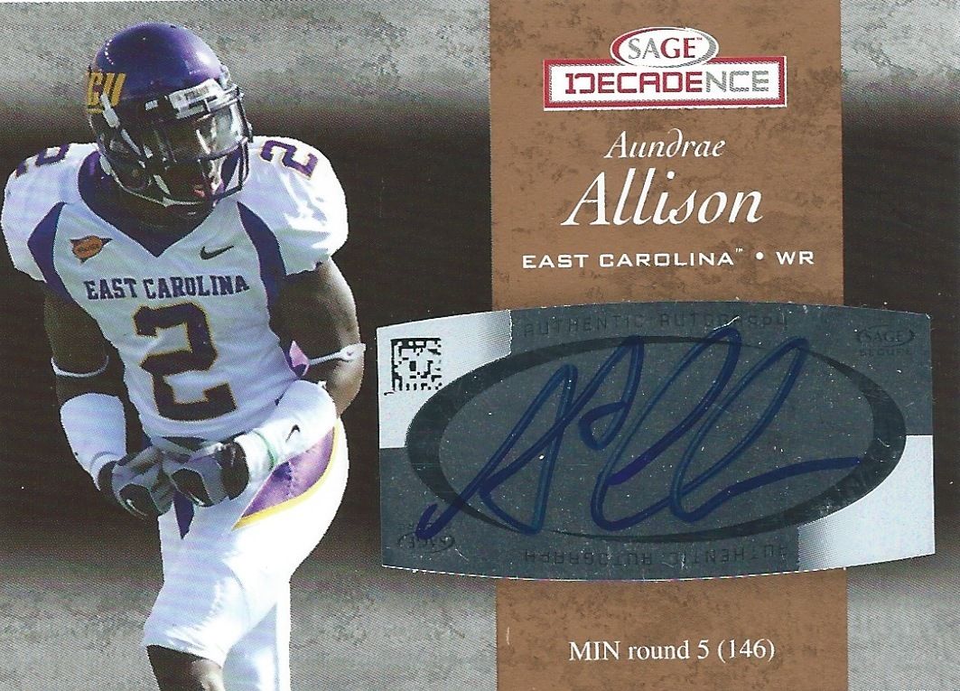 2007 Sage Decadence Auto Bronze AUNDRAE ALLISON Autograph Signature 01077 Image 1