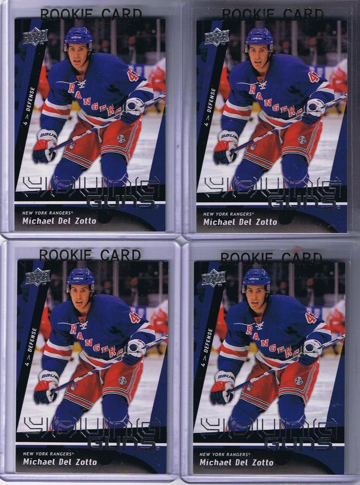 2009-10 Upper Deck YG MICHAEL DEL ZOTTO Young Guns Rookie NY Rangers 02191 Image 1