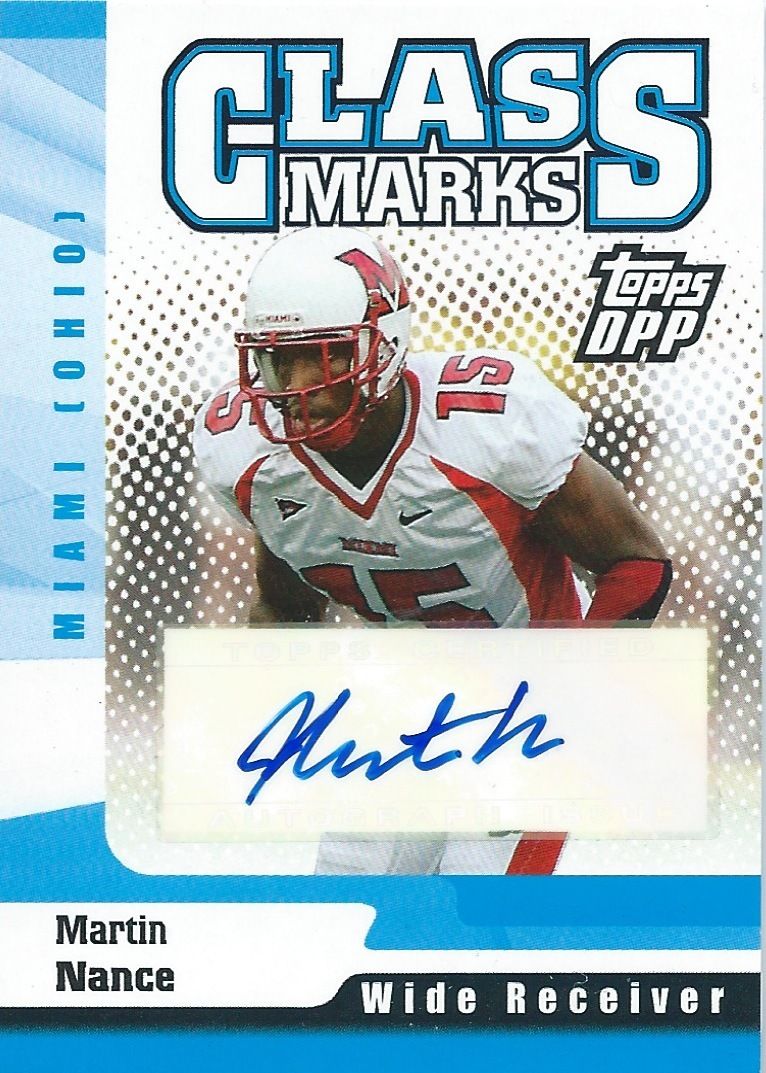2006 Topps Draft Picks & Prospects MARTIN NANCE Auto Marks Autograph 01089 Image 1