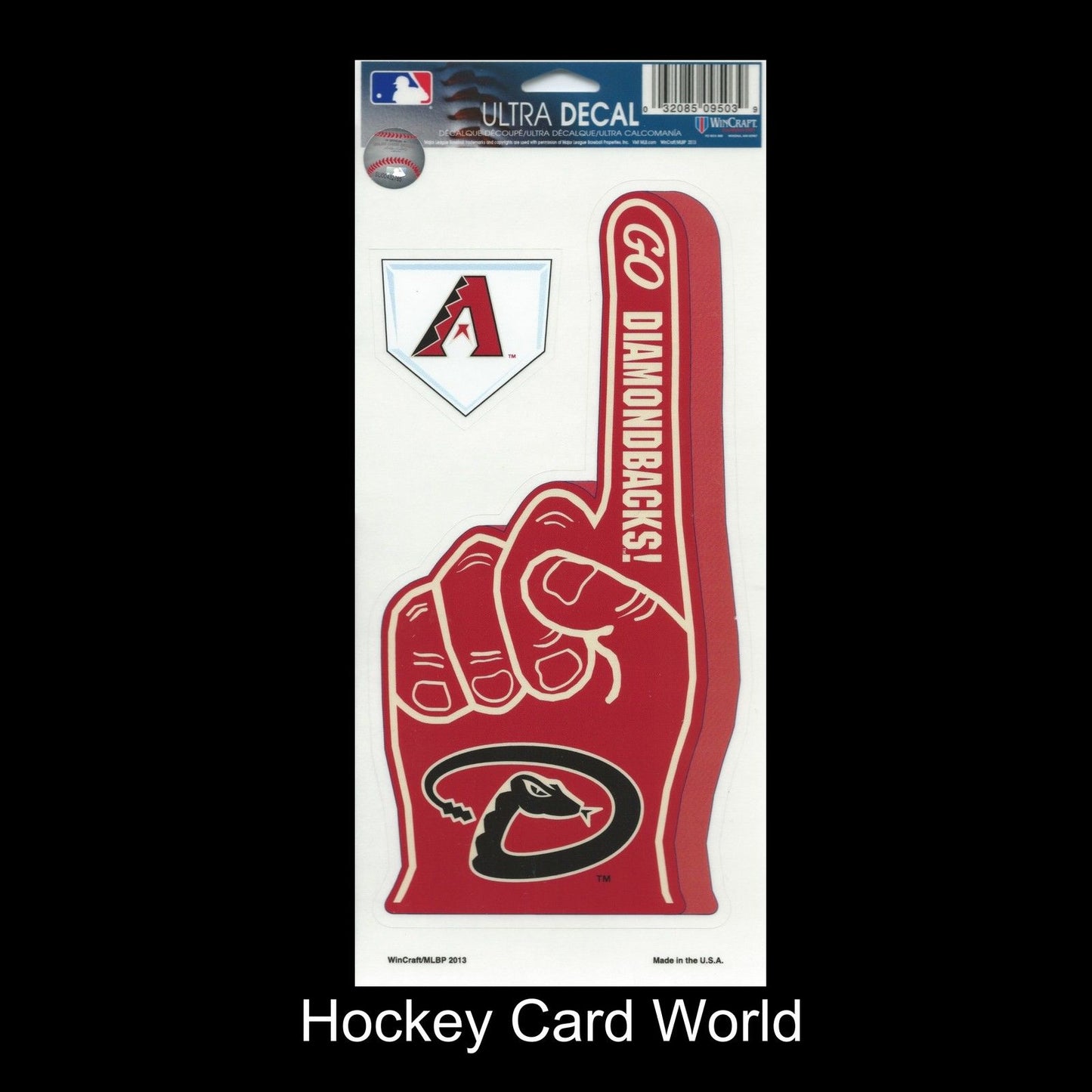 Arizona Diamondbacks Multi-Use Decal/Sticker 2 Pack Finger/Base MLB 4"x 9" Image 1