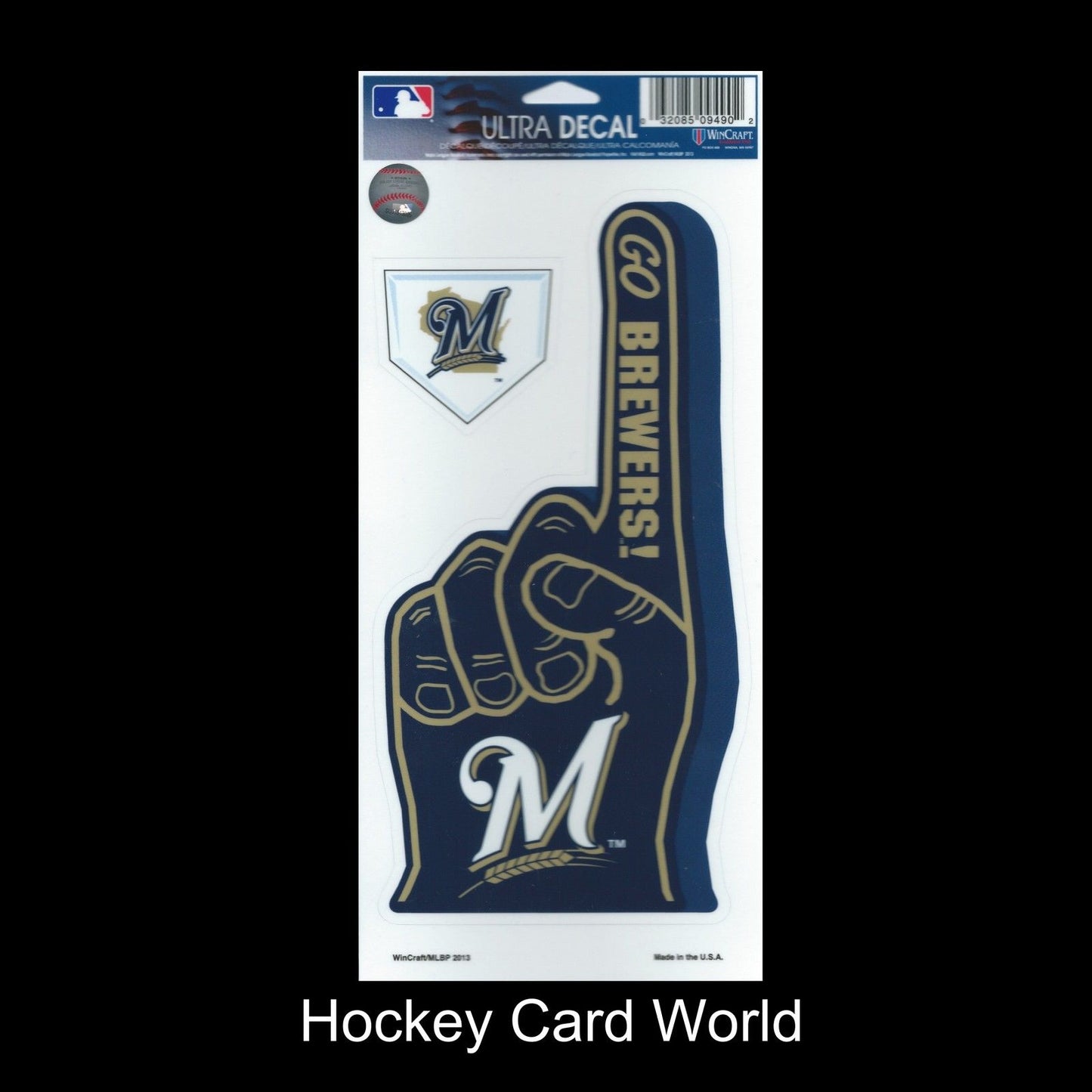 Milwaukee Brewers Multi-Use Decal/Sticker 2 Pack Finger/Base MLB 4"x 9" Image 1