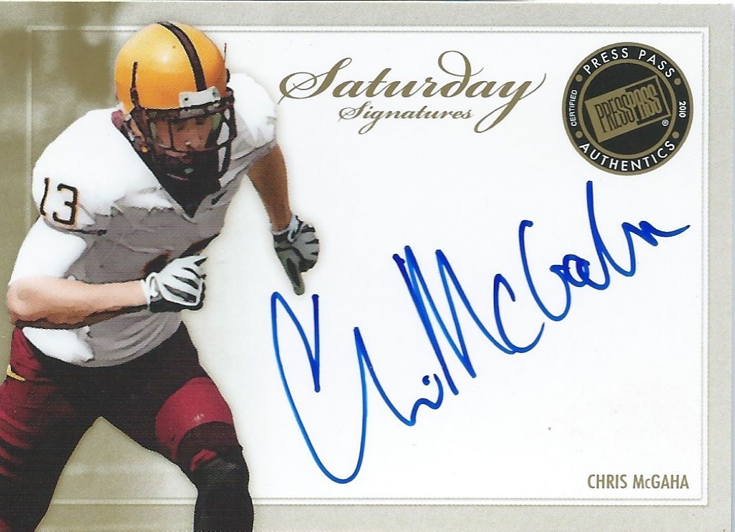 2010 Press Pass PE Sideline Signatures Gold CHRIS McGAHA Autograph 01581 Image 1