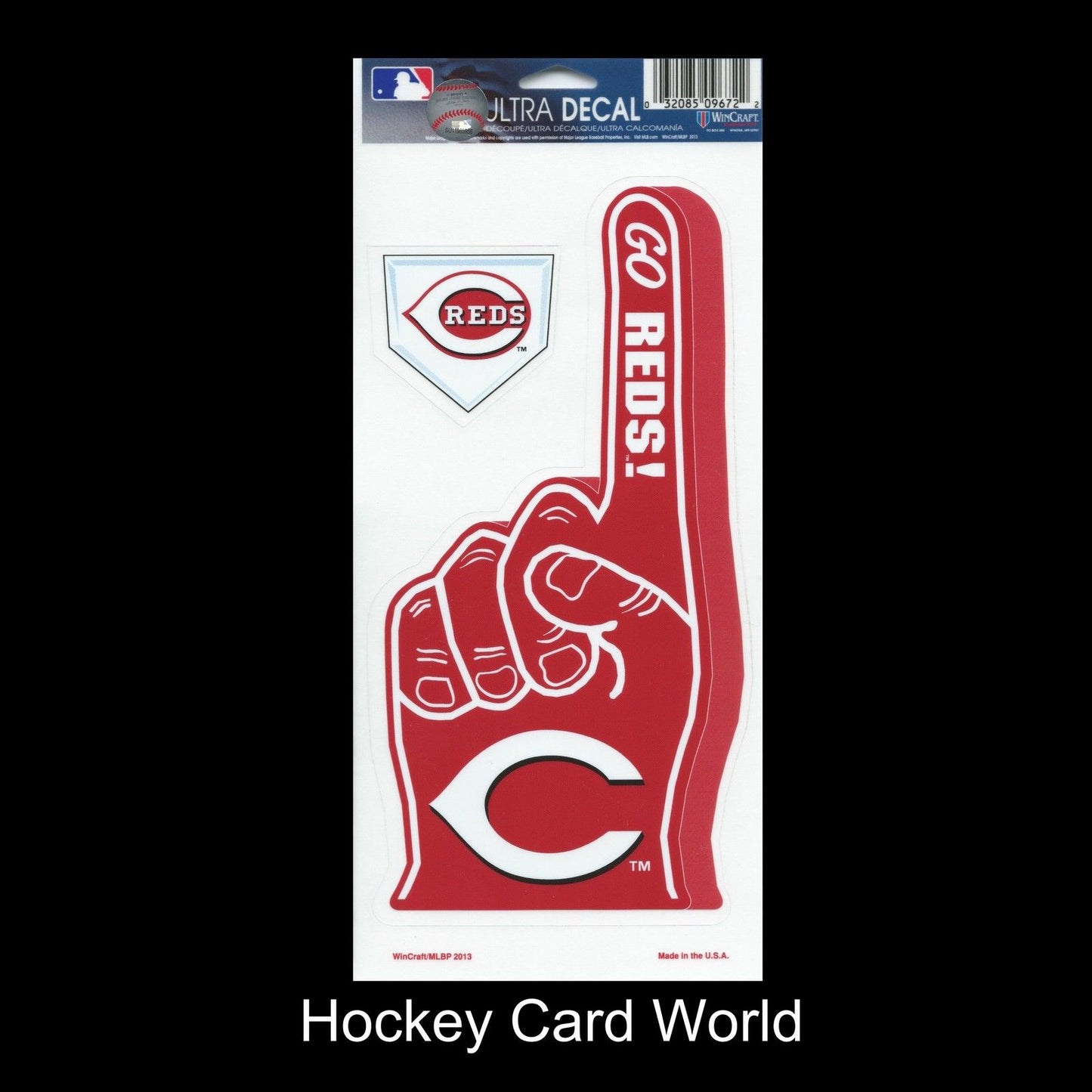 Cincinnati Reds Multi-Use Decal/Sticker 2 Pack Finger/Base MLB 4"x 9" Image 1