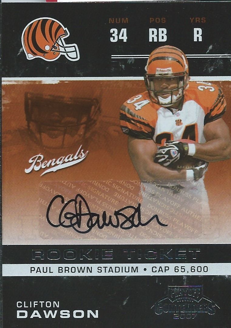 2007 Playoff Contenders CLIFTON DAWSON Auto RC Signature RC 01068 Image 1